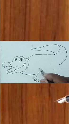 crocodile drawing easy || how to draw a crocodile 🐊 step by step