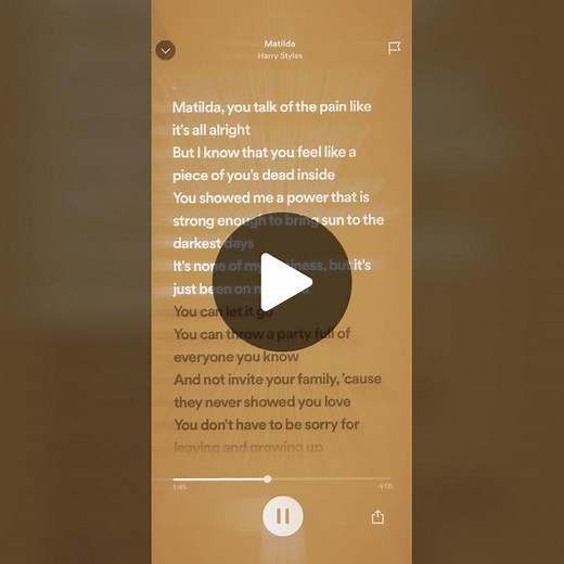Song: Matilda by Harry Styles