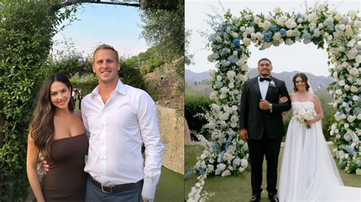 IN PHOTOS: Jared Goff and wife Christen Harper share glimpse into Lions teammate Penei Sewell's perfect wedding