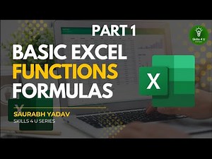 Excel Important Functions – Complete Beginner Guide | Excel Tutorial Part 1 | Skills 4 U