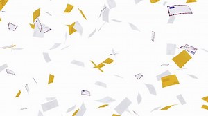 Flying envelopes - seamless loop, alpha