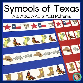 Texas State Symbols Patterning Worksheets & Math Center Texas Flag The Alamo
