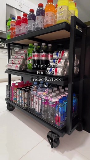 Easy Drink Cart Organization for Quick Fridge Restocking