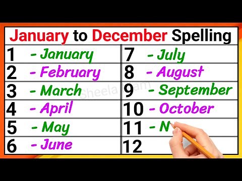 January to December Spelling | 12 Months Of The Year | January February March In English #monthsname