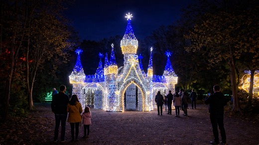 A brilliant light castle captivates visitors in Hungary