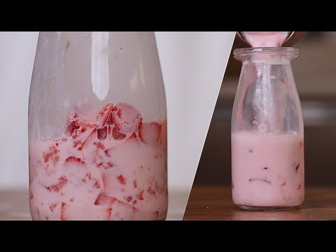 حليب فراولة بالطريقة الكورية - Korean strawberry milk