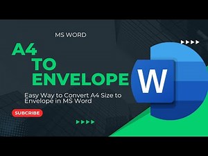A4 to Envelope | Page Print Setting | MS Word