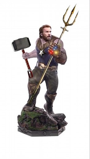 Thanos + Captain America + Thor hammer + Aquaman || Fusion art || #shorts #youtubeshorts