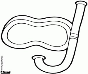 Diver mask coloring page printable game