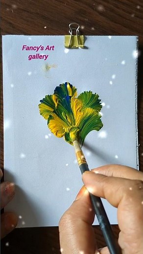 📌Easy Flower Printing with Acrylic Colors | String Art Tutorial #Shorts
