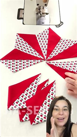 Star-shaped patchwork placemats ⭐️ Beautiful #sewing #stitching