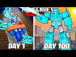 I Survived 100 Days as a DIAMOND TRANSFORMER in HARDCORE Minecraft