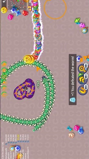 GREEN SPIKY SNAKE VS EGGPLANT COLOUR SNAKE BATTLE IN WORMSZONE. IO SNAKE GAME PLAY 2026 😱😱