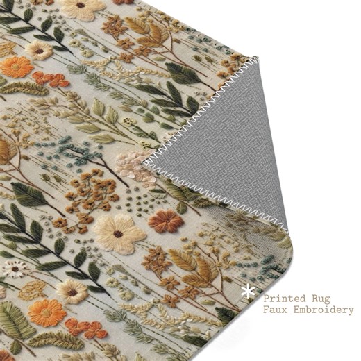 Cottagecore Flower Meadow Rug, Floral Area Rug, Cottagecore Floor Mat, Nursery Living Room Bedroom Kitchen Carpet Home Gift,faux Embroidery - Etsy