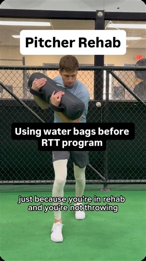 Nat Ross on Instagram: "Utilizing water pre-return to throw program ⬇️ We like to set the body up for success before starting to throw. Get the fascial system connected and in sync is highly important as stress will be able to be delegated through the system more efficiently (the body is a stress distributor, not localizer). Would this be good to do everyday? No, consider as being in the weight room - You wouldn’t want to deadlift every day. We like to program it out for 3 days a week and move d