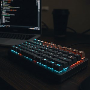 Illuminated Gaming Keyboard Dark Ambient Tech Scene Stock Photos - Free & Royalty-Free Stock Photos from Dreamstime