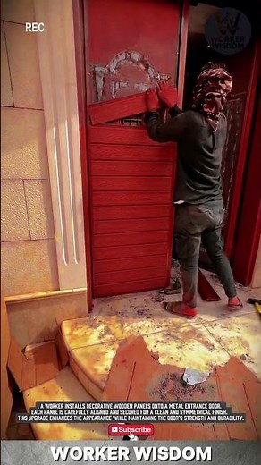 Wood Panel Installation on Metal Door