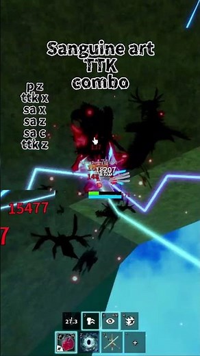 TTK + SANGUINE ART one shot combo blox fruits!