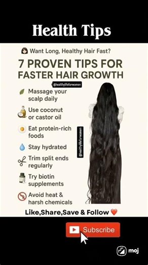 7 Proven Hair Growth Tips 🔥 Faster, Longer & Thicker Hair Naturally | Hair Care Routine 2025#shorts