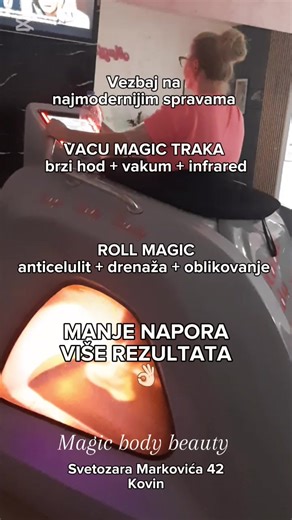 U Magic Body Beauty treniraš uz savremenu tehnologiju: 🔥 Infrared lampe 🌀 Vakuum trening 💖 Maksimalan efekat uz minimalno vreme Zaslužuješ da se osećaš dobro u svom telu. 📩 Javi nam se u DM #kovingroup #kovin #smederevo #pancevo