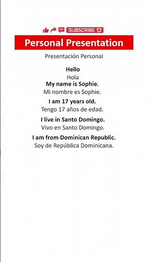INGLÉS BÁSICO FÁCIL y RÁPIDO: Presentación Personal en Inglés