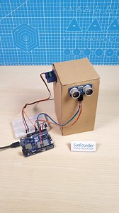 Smart Trash Can Prototype - Arduino Project for beginners Tutorial in our group https://www.facebook.com/share/v/JQEc8axYvH3B9AHS/?mibextid=CTbP7E #arduino #arduinoproject #STEM #stemeducation #diy | SunFounder OpenSource