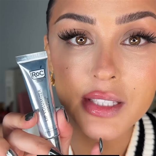 Lip Filler Hack! 🚨 With 15% Pro-Collagen Peptide 10% Hyaluronic Acid, RoC's NEW Lip Volumizer adds volume to my lips in as little as 3 minutes - no needles required. | Christen Dominique