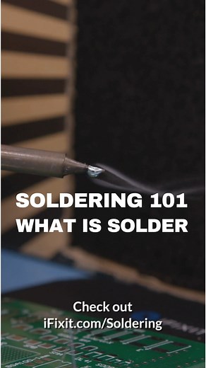 Ever wonder what solder actually is? Solder is a metal alloy that melts easily, making it perfect for connecting metallic parts. Soldering is a key skill for repairs—and it’s easier than you think! Want to learn more? Visit our soldering skills page on our website for tips, tricks, guides, and more! https://ifix.gd/3ZXW6Np | iFixit.com