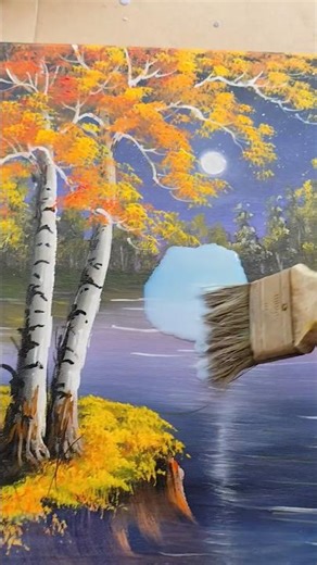 069 - Protecting the Birch Tree Painting Under Moonlight with Varnish