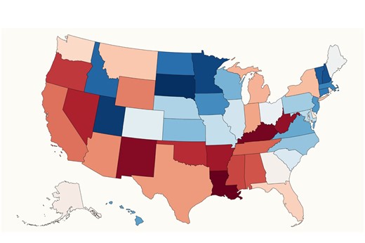 Map shows most stressed states in America