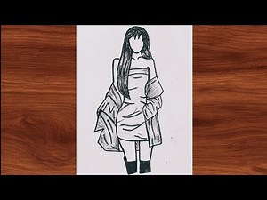 Simple Girl Pencil Sketch ✍️ | Stylish Outfit Drawing Step by Step (Easy Tutorial)