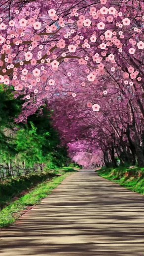 Cherry Blossom Pathway: A Serene Spring Scene