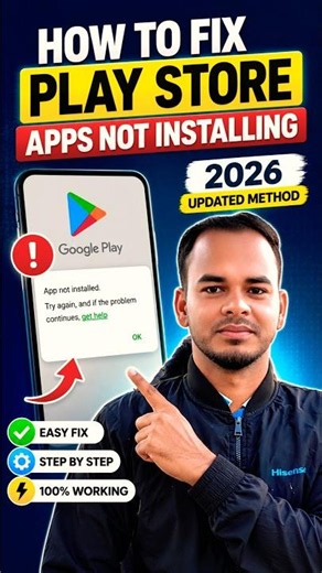 Play Store Apps Not Installing? Fix It Now (2026 Updated Method) #playstore #appnotinstall #shorts