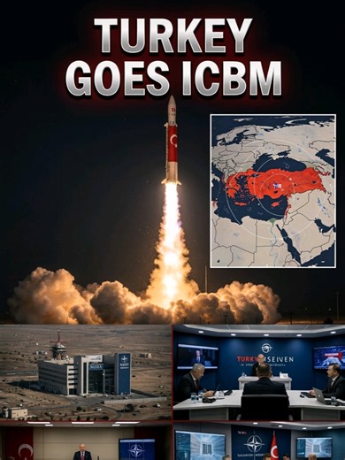 Turkey Shocks the World! 🇹🇷 The new Yildirim ICBM is here with a 6,000km range. From Europe to Africa, no target is out of reach. Is Turkey becoming the new global superpower? 🚀 #Turkey #Military #ICBM #VerifiedNews #Defense