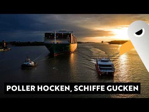 Poller hocken, Schiffe gucken 🛳️ Dicke Frachter & elegante Kreuzfahrer 🔴 4K Shipspotting