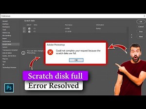 ⚠️ Fix "Scratch Disk Full" Error in Photoshop – Quick & Easy Solution! 🔥