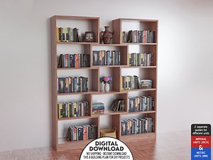 DIY Bookcase Wood Shelves, Library Plan, Bookshelf Plans, Extra Storage Shelf, Modern Farmhouse Bookshelf - Etsy