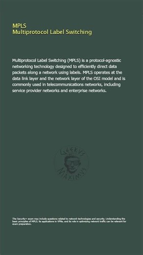 MPLS - Multiprotocol Label Switching - Security+