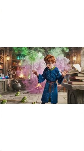 Little Wizard’s Magic School Chaos #MagicSchool #KidsShorts #LittleWizard #CuteCartoon #MagicalFun