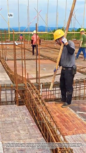 Clean the foundation pits for beams and slabs before pouring concrete