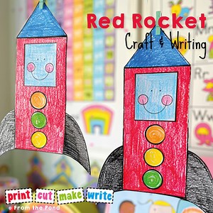 Rectangle Rocket Shape Craft and Writing Pack | Letter R and Fine Motor Activity