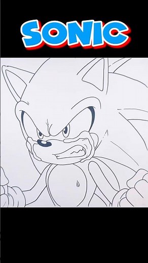 How to Draw ANGRY Sonic the Hedgehog #sonicdrawing #sonicthehedgehog #drawingvideo #shorts