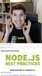 midudev • Miguel Ángel Durán on Instagram: "Este repositorio es oro puro y está en Español ¡Las mejores prácticas para programar en Node.js! ✓ Cómo estructurar tu proyecto ✓ Manejo de errores y estilo de código ✓ Despliegue a producción ✓ Rendimiento y Seguridad Perfecto para estudiar y mejorar en programación. ¡Espero que te sirva! #software #programadores #nodejs #javascript #fullstack"