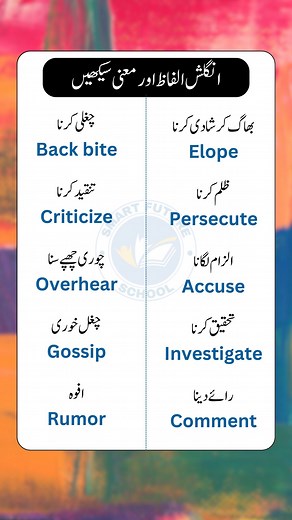 1.8M views · 7.4K reactions | Important English Vocabulary, Smart Future School (13).mp4 | Smart Future School | Facebook