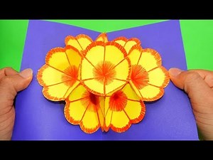 DIY 3D flower POP UP card / DIY Crafts Card easy to make - Valentine gifts