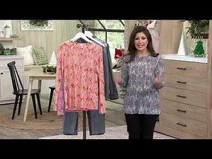 LOGO Layers by Lori Goldstein Printed Mesh Top on QVC
