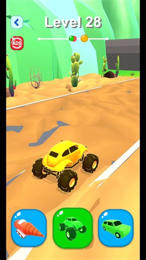 Shape Shifting Level 28: The Ultimate 4-Vehicle Chain Morph! 🏆⚡ #shorts #viral
