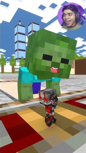Zombie Becomes Super Hero in Minecraft #minecraft #shorts
