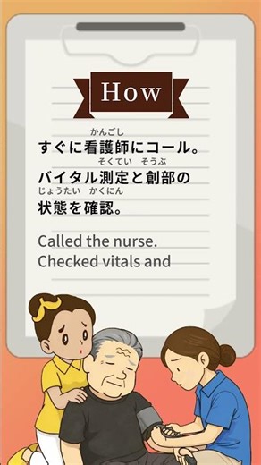 Incident Report Sample(fall down)/ 事故報告書の例文・転倒#caregiver #japaneselanguage