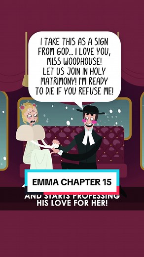 Don’t you just hate unsolicited proposals? Watch the full summary of chapters 13-18 of Jane Austen’s Emma on our Youtube channel! #emma #emmajaneausten #janeausten #english #englishliterature #austen #regencyera #animation #cartoon